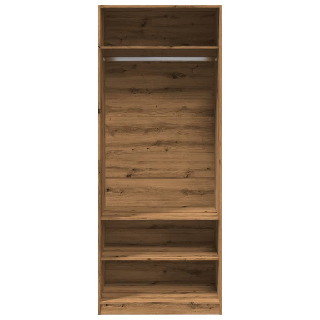 Kézműves tölgy színű szerelt fa ruhásszekrény 80 x 50 x 200 cm Kézműves tölgy színű szerelt fa ruhásszekrény 80 x 50 x 200 cm
