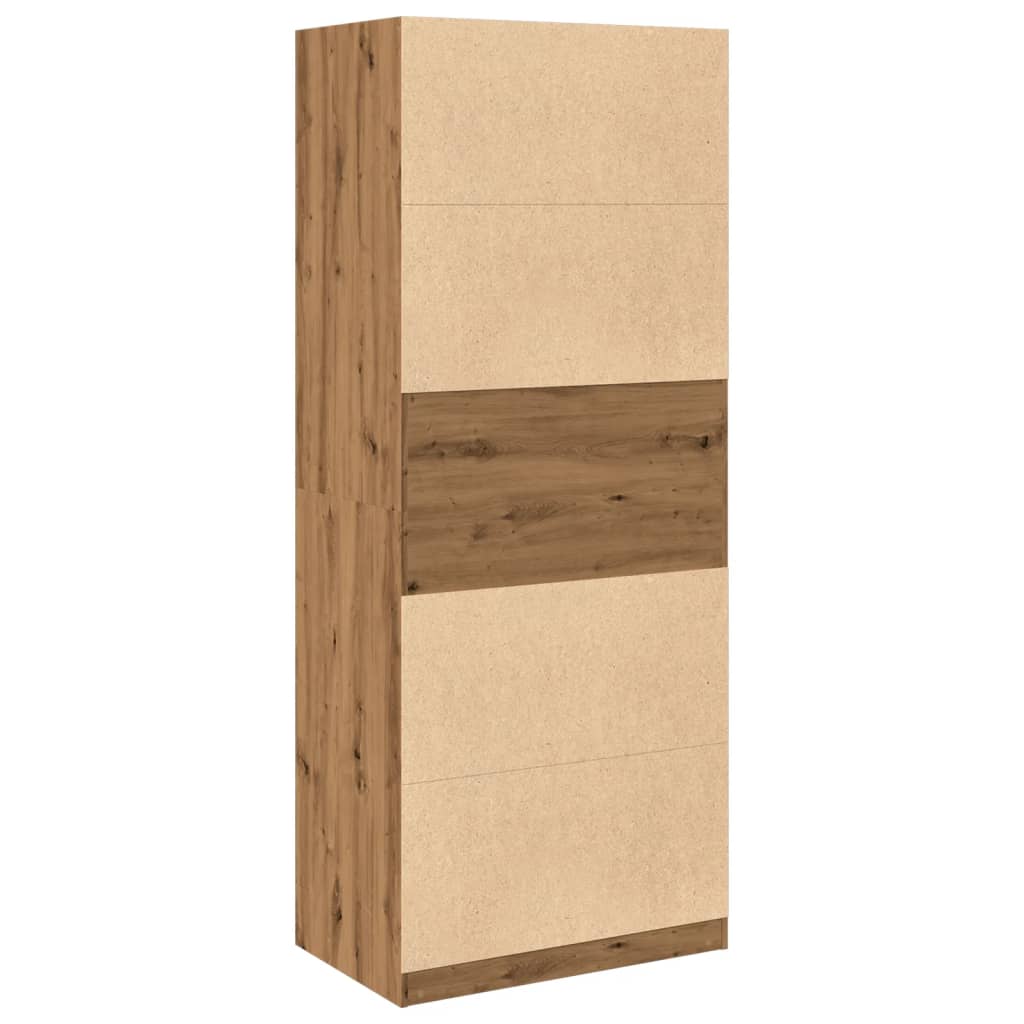 Kézműves tölgy színű szerelt fa ruhásszekrény 80 x 50 x 200 cm Kézműves tölgy színű szerelt fa ruhásszekrény 80 x 50 x 200 cm