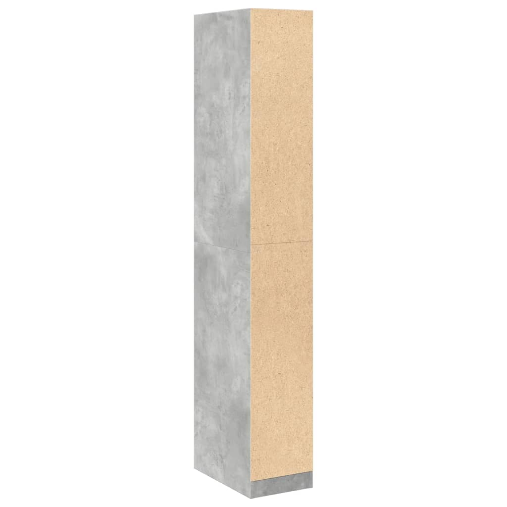 Betonszürke szerelt fa ruhásszekrény 30 x 50 x 200 cm