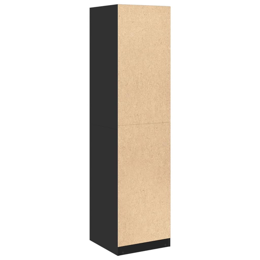 Fekete szerelt fa ruhásszekrény 50 x 50 x 200 cm Fekete szerelt fa ruhásszekrény 50 x 50 x 200 cm