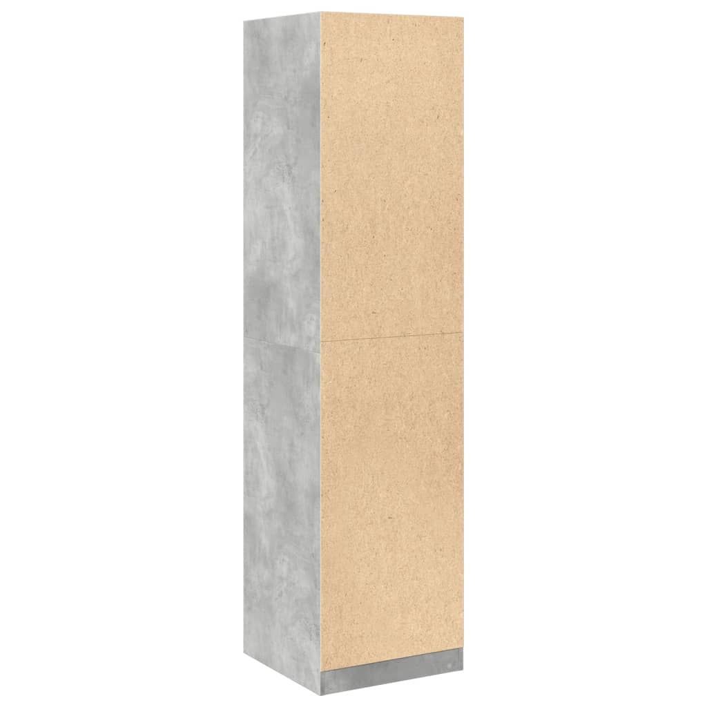 Betonszürke szerelt fa ruhásszekrény 50 x 50 x 200 cm