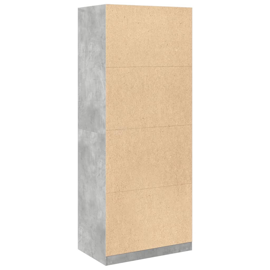 Betonszürke szerelt fa ruhásszekrény 80 x 50 x 200 cm
