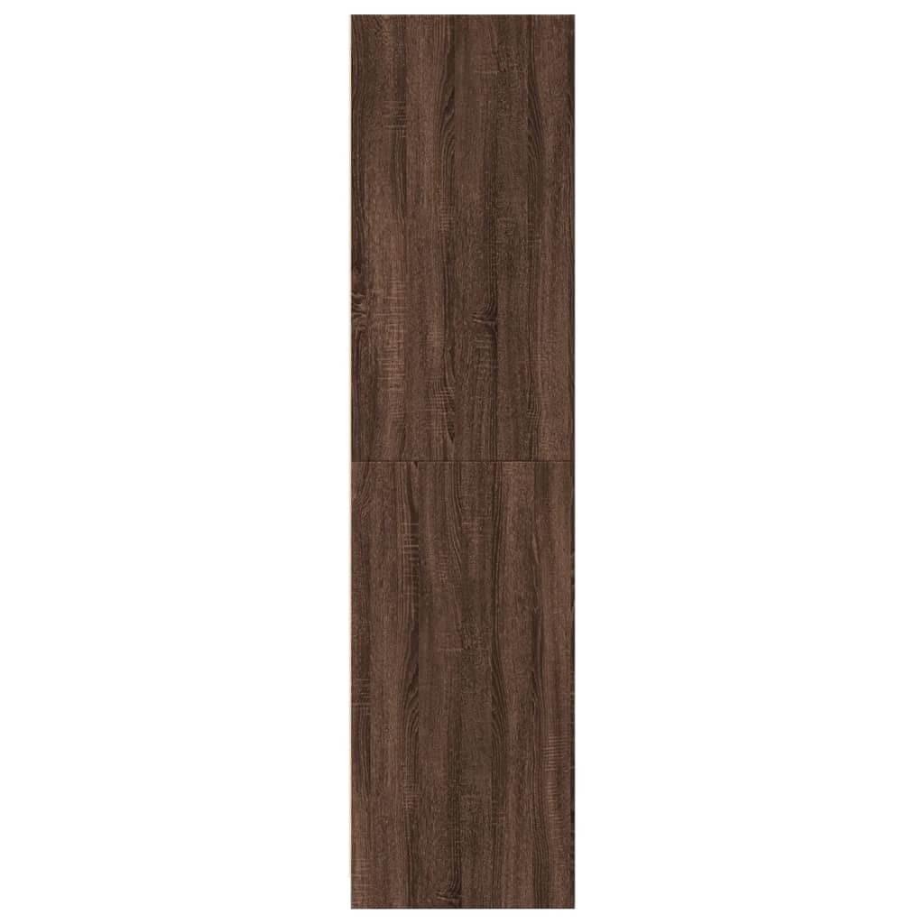 Barna tölgy színű szerelt fa ruhásszekrény 100 x 50 x 200 cm