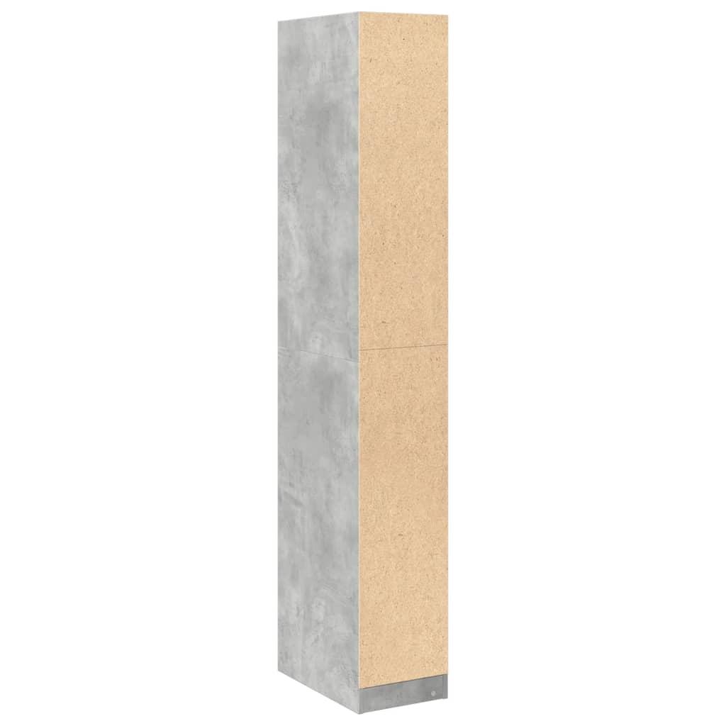 Betonszürke szerelt fa ruhásszekrény 30 x 50 x 200 cm Betonszürke szerelt fa ruhásszekrény 30 x 50 x 200 cm
