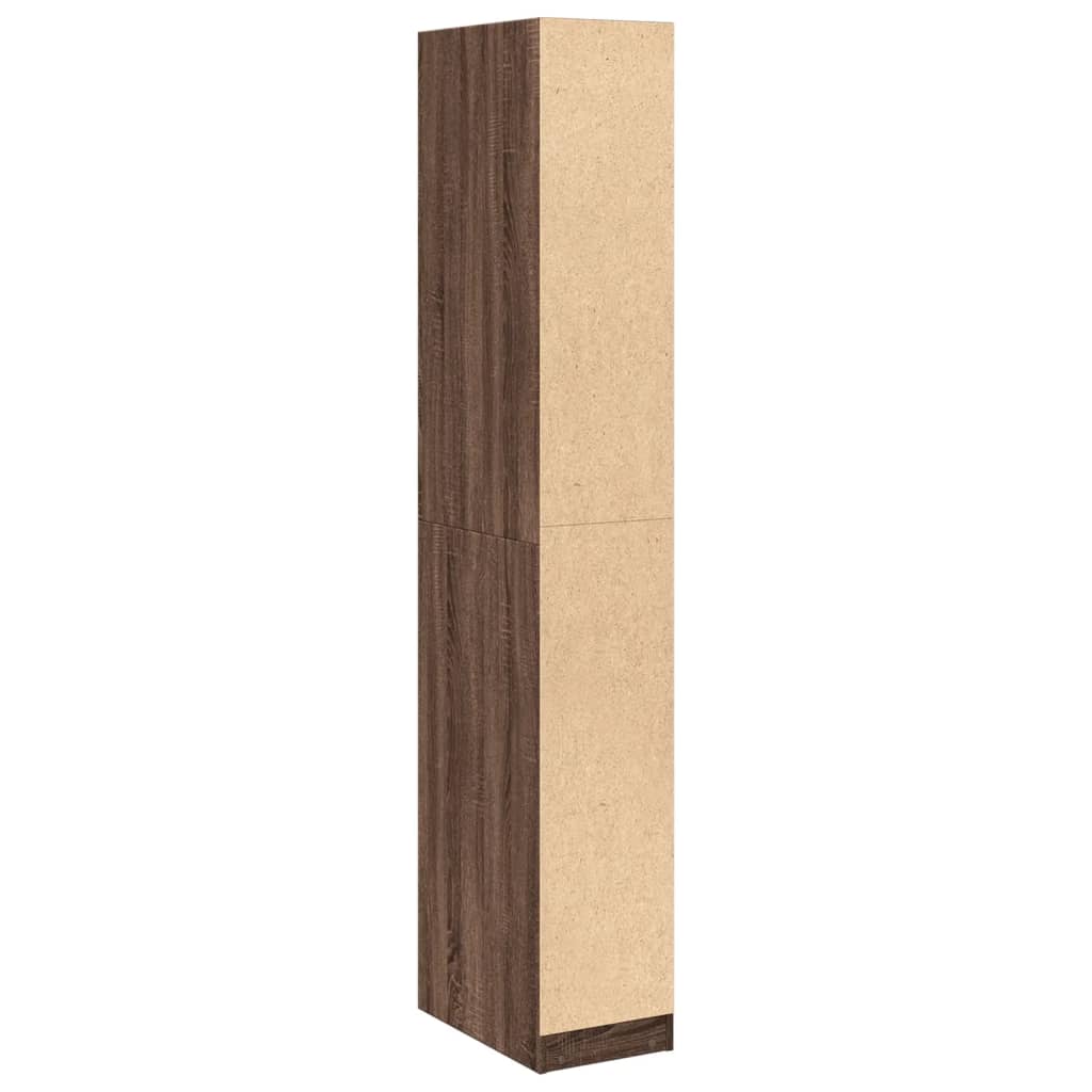 Barna tölgy színű szerelt fa ruhásszekrény 30 x 50 x 200 cm Barna tölgy színű szerelt fa ruhásszekrény 30 x 50 x 200 cm
