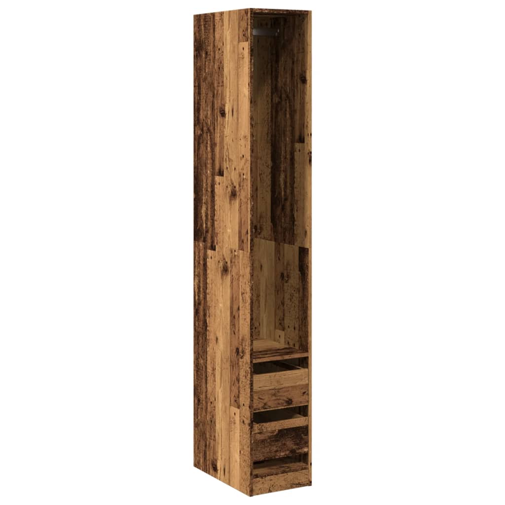 Antik fa színű szerelt fa ruhásszekrény 30 x 50 x 200 cm Antik fa színű szerelt fa ruhásszekrény 30 x 50 x 200 cm