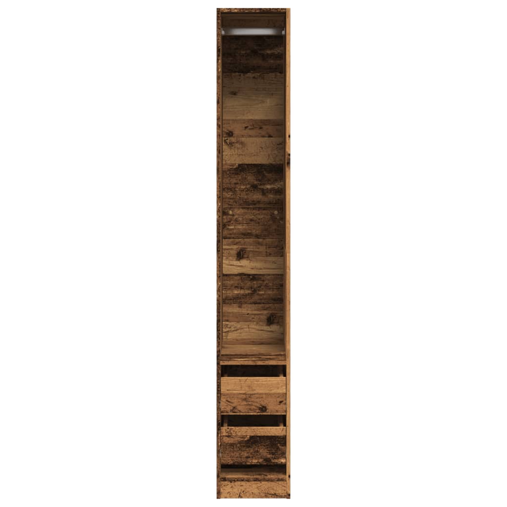 Antik fa színű szerelt fa ruhásszekrény 30 x 50 x 200 cm Antik fa színű szerelt fa ruhásszekrény 30 x 50 x 200 cm