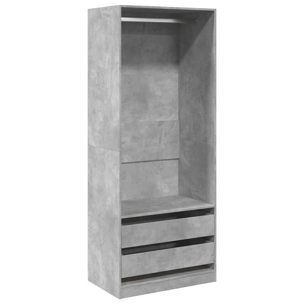 Betonszürke szerelt fa ruhásszekrény 80 x 50 x 200 cm