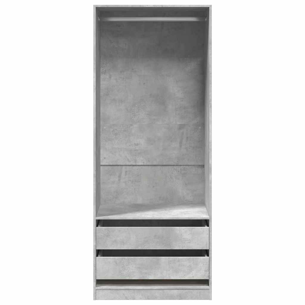 Betonszürke szerelt fa ruhásszekrény 80 x 50 x 200 cm