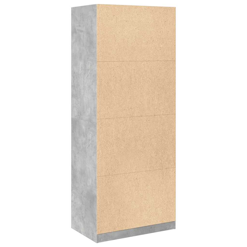 Betonszürke szerelt fa ruhásszekrény 80 x 50 x 200 cm