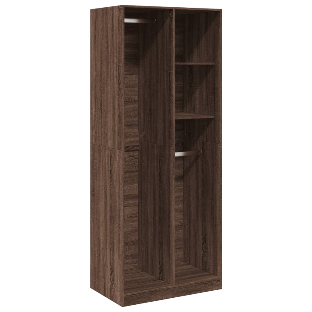 Barna tölgy színű szerelt fa ruhásszekrény 80 x 50 x 200 cm Barna tölgy színű szerelt fa ruhásszekrény 80 x 50 x 200 cm