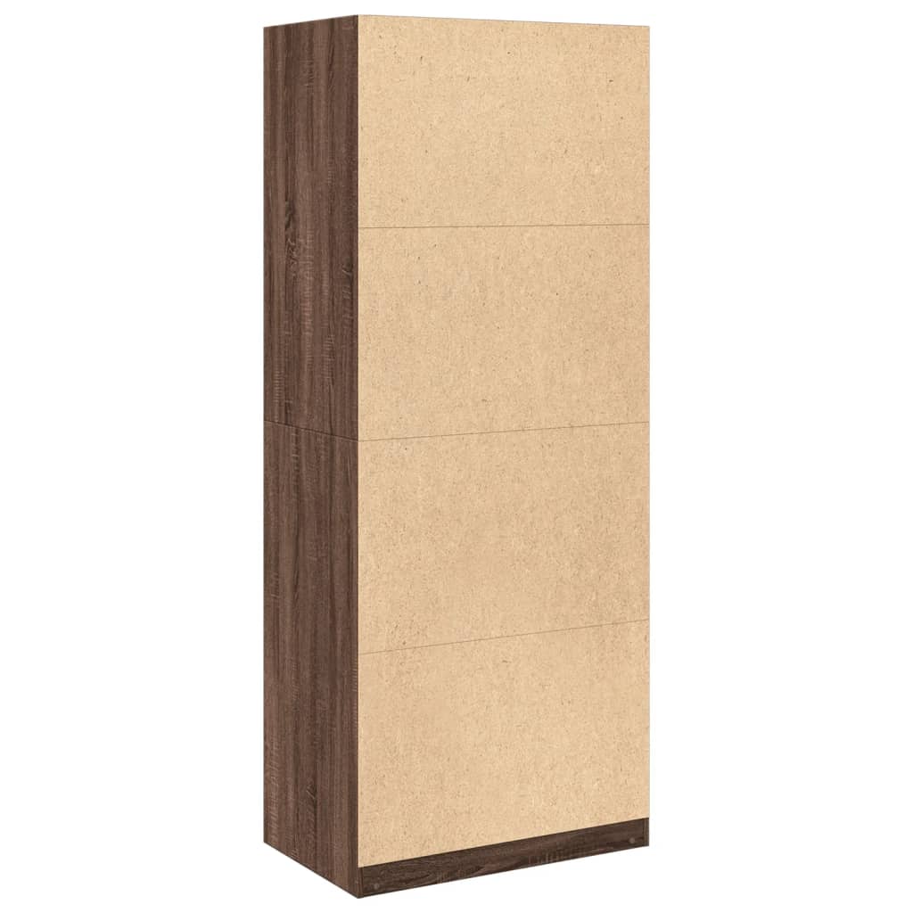 Barna tölgy színű szerelt fa ruhásszekrény 80 x 50 x 200 cm Barna tölgy színű szerelt fa ruhásszekrény 80 x 50 x 200 cm