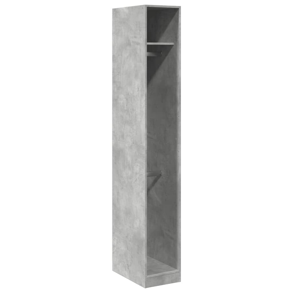 Betonszürke szerelt fa ruhásszekrény 30 x 50 x 200 cm