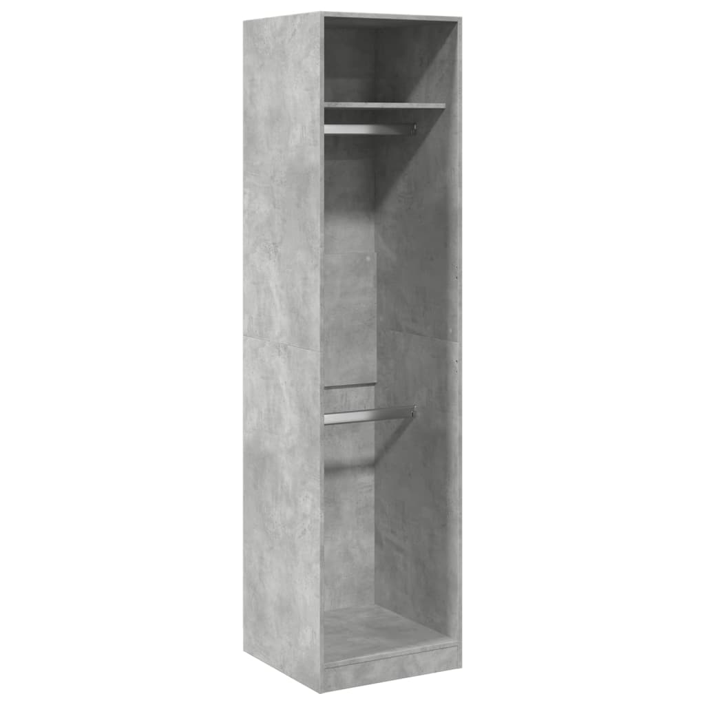 Betonszürke szerelt fa ruhásszekrény 50 x 50 x 200 cm Betonszürke szerelt fa ruhásszekrény 50 x 50 x 200 cm