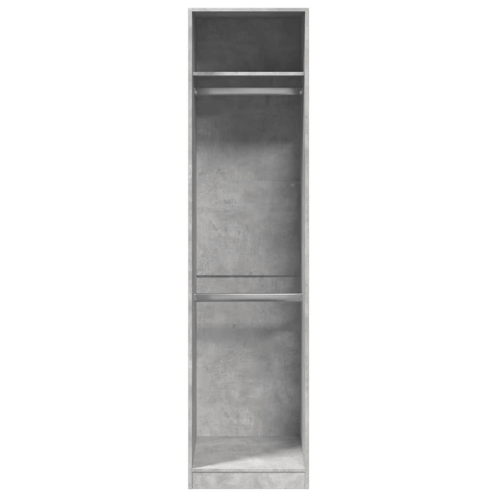 Betonszürke szerelt fa ruhásszekrény 50 x 50 x 200 cm Betonszürke szerelt fa ruhásszekrény 50 x 50 x 200 cm