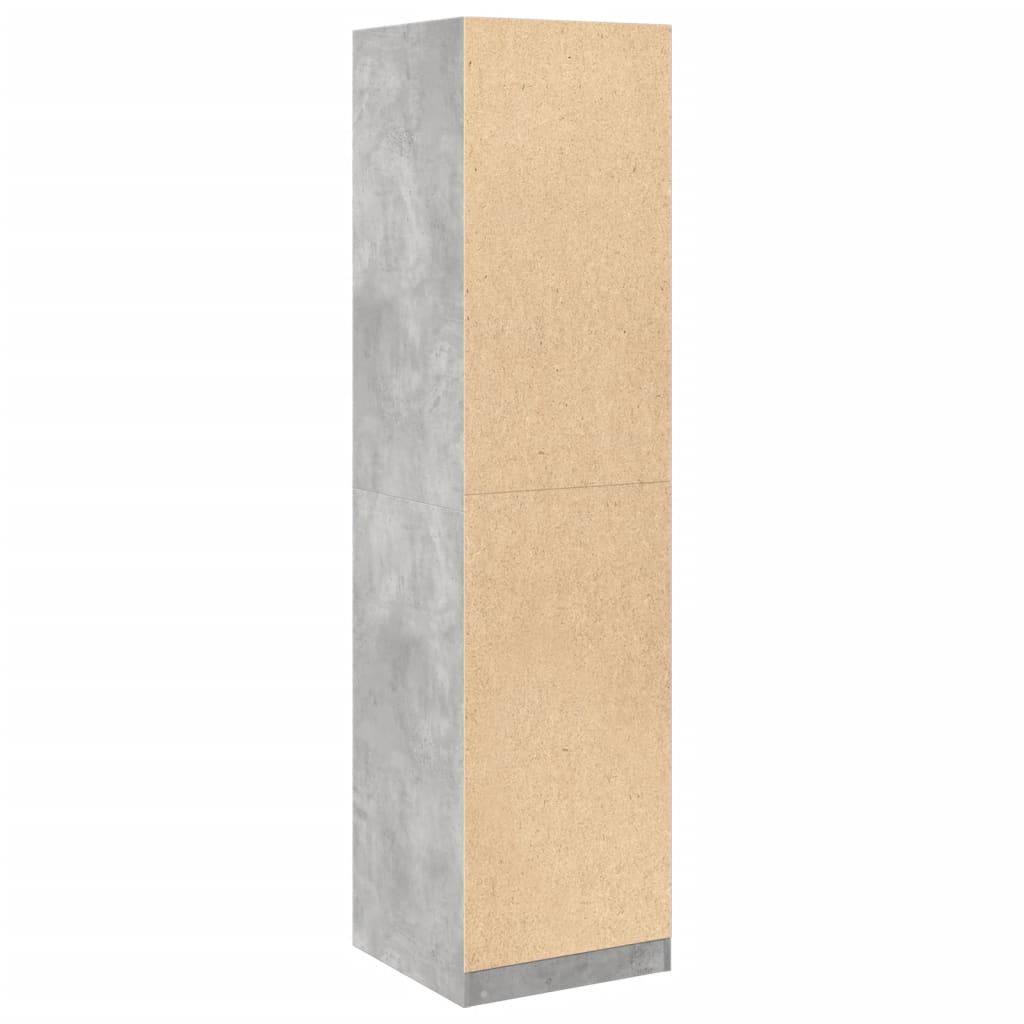 Betonszürke szerelt fa ruhásszekrény 50 x 50 x 200 cm Betonszürke szerelt fa ruhásszekrény 50 x 50 x 200 cm