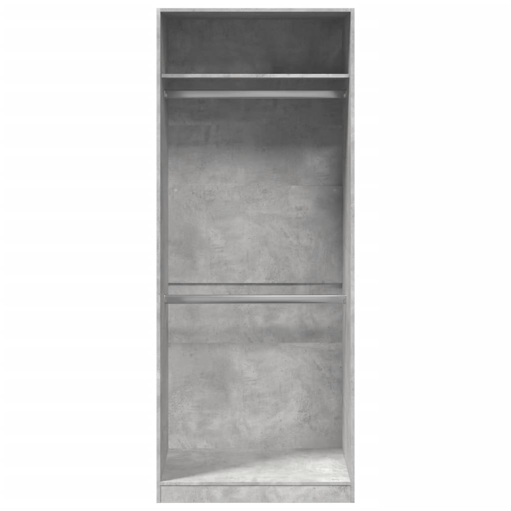 Betonszürke szerelt fa ruhásszekrény 80 x 50 x 200 cm Betonszürke szerelt fa ruhásszekrény 80 x 50 x 200 cm