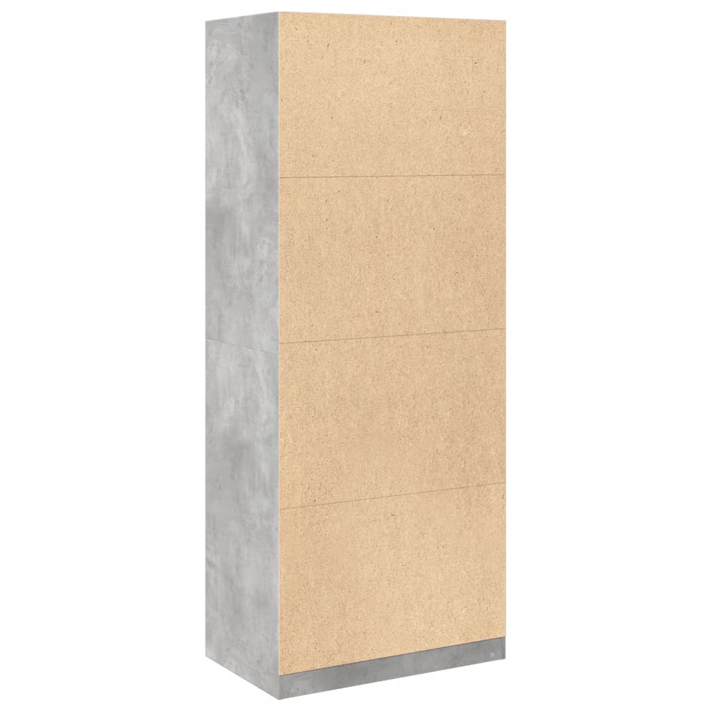 Betonszürke szerelt fa ruhásszekrény 80 x 50 x 200 cm Betonszürke szerelt fa ruhásszekrény 80 x 50 x 200 cm