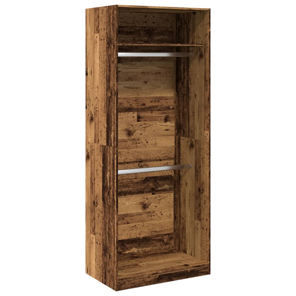 Antik fa színű szerelt fa ruhásszekrény 80 x 50 x 200 cm Antik fa színű szerelt fa ruhásszekrény 80 x 50 x 200 cm
