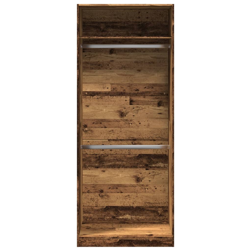 Antik fa színű szerelt fa ruhásszekrény 80 x 50 x 200 cm Antik fa színű szerelt fa ruhásszekrény 80 x 50 x 200 cm