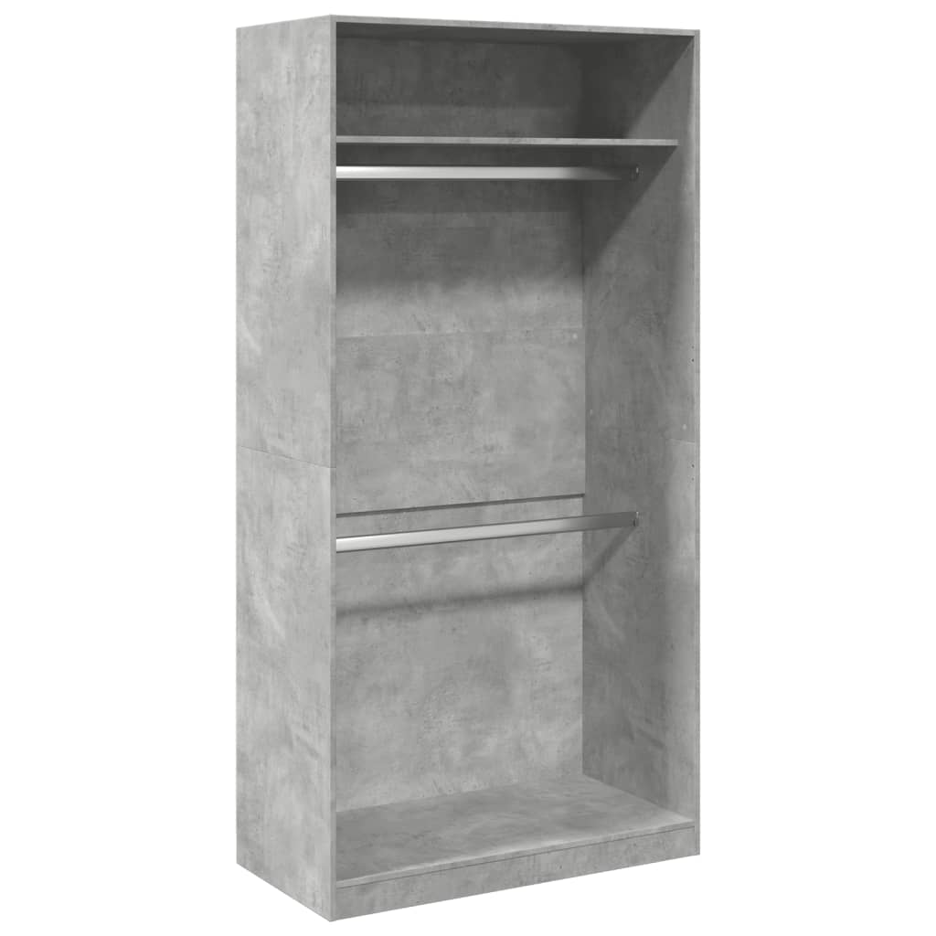 Betonszürke forgácslap ruhásszekrény 100 x 50 x 200 cm