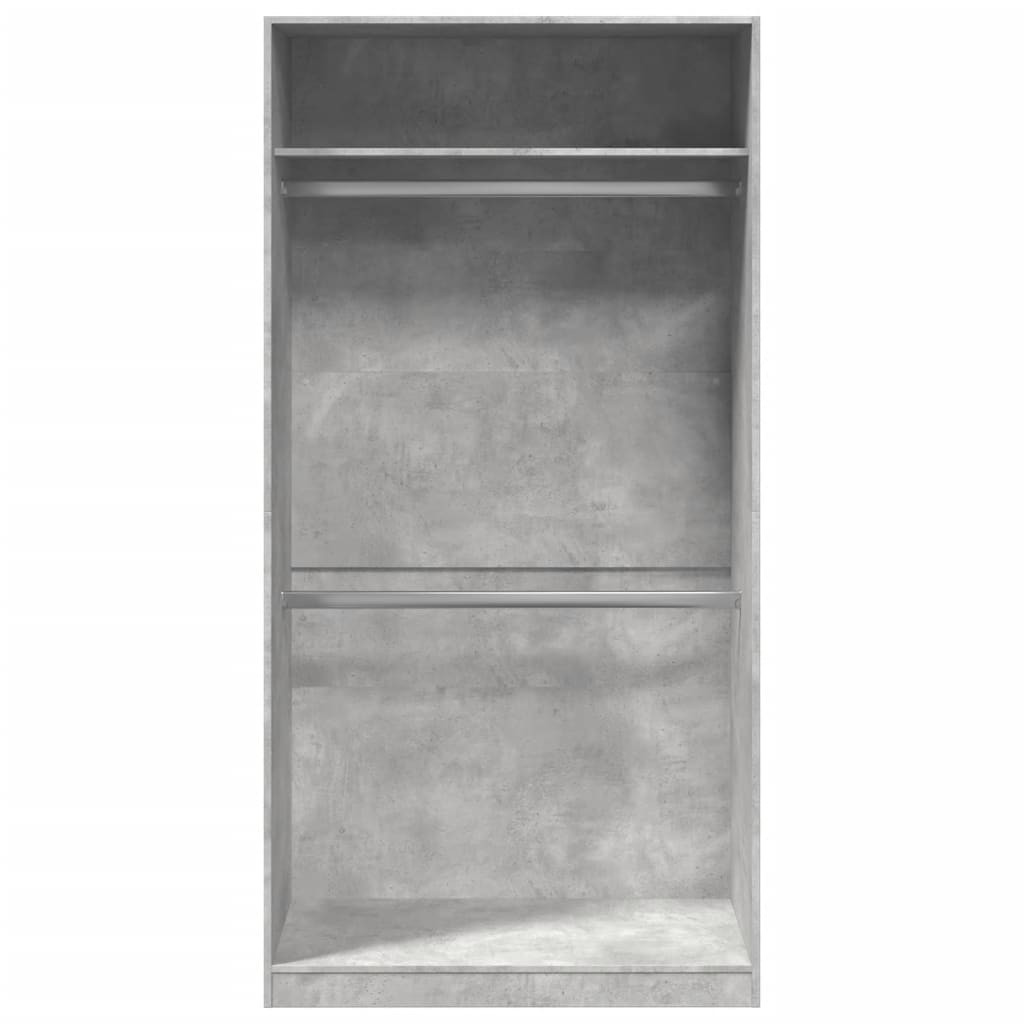 Betonszürke forgácslap ruhásszekrény 100 x 50 x 200 cm