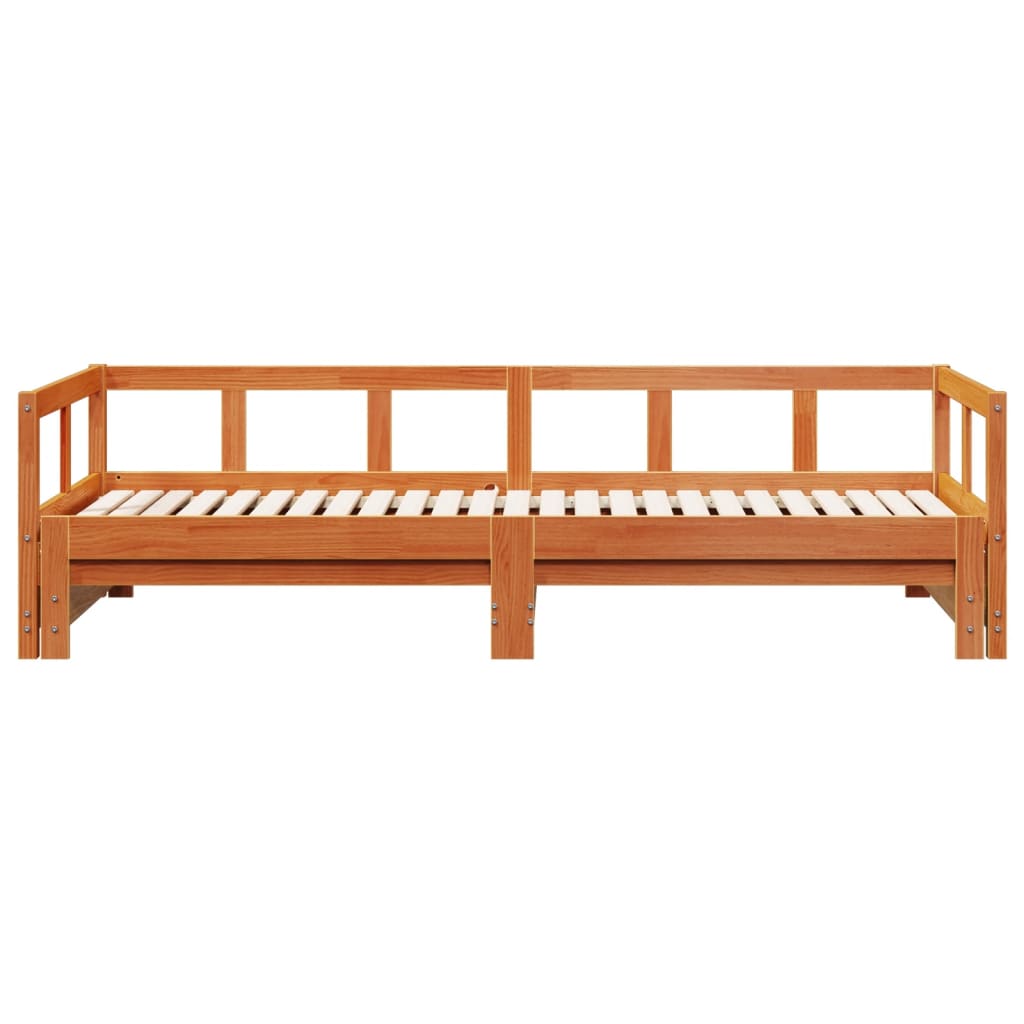 Viaszbarna tömör fenyőfa kanapéágy matrac nélkül 80 x 200 cm Viaszbarna tömör fenyőfa kanapéágy matrac nélkül 80 x 200 cm
