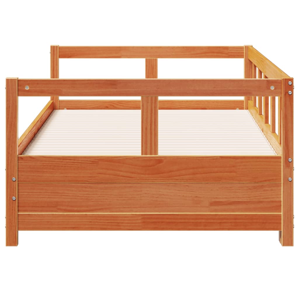 Viaszbarna tömör fenyőfa kanapéágy matrac nélkül 80 x 200 cm Viaszbarna tömör fenyőfa kanapéágy matrac nélkül 80 x 200 cm