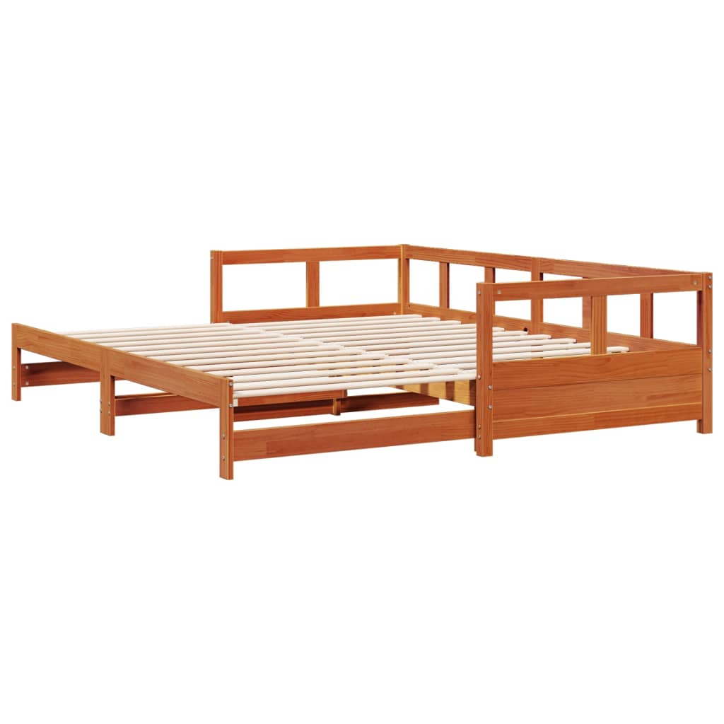 Viaszbarna tömör fenyőfa kanapéágy matrac nélkül 80 x 200 cm Viaszbarna tömör fenyőfa kanapéágy matrac nélkül 80 x 200 cm