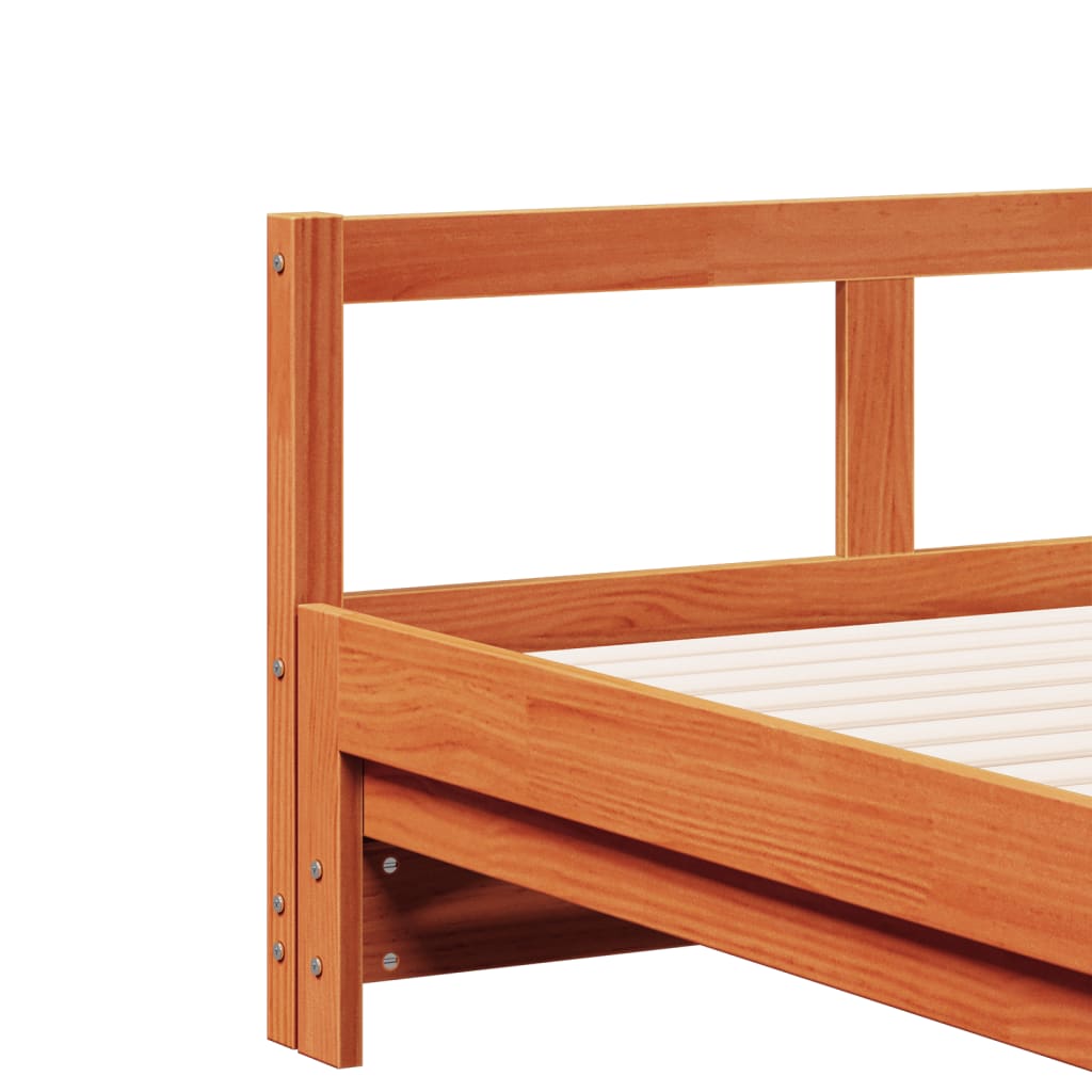 Viaszbarna tömör fenyőfa kanapéágy matrac nélkül 80 x 200 cm Viaszbarna tömör fenyőfa kanapéágy matrac nélkül 80 x 200 cm