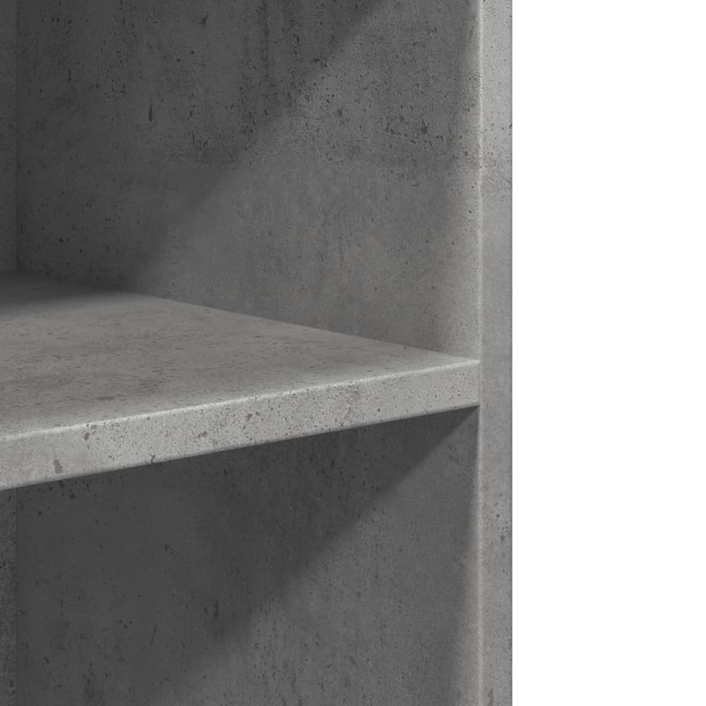 Betonszürke szerelt fa kisasztal kerekekkel 55 x 60 x 78 cm