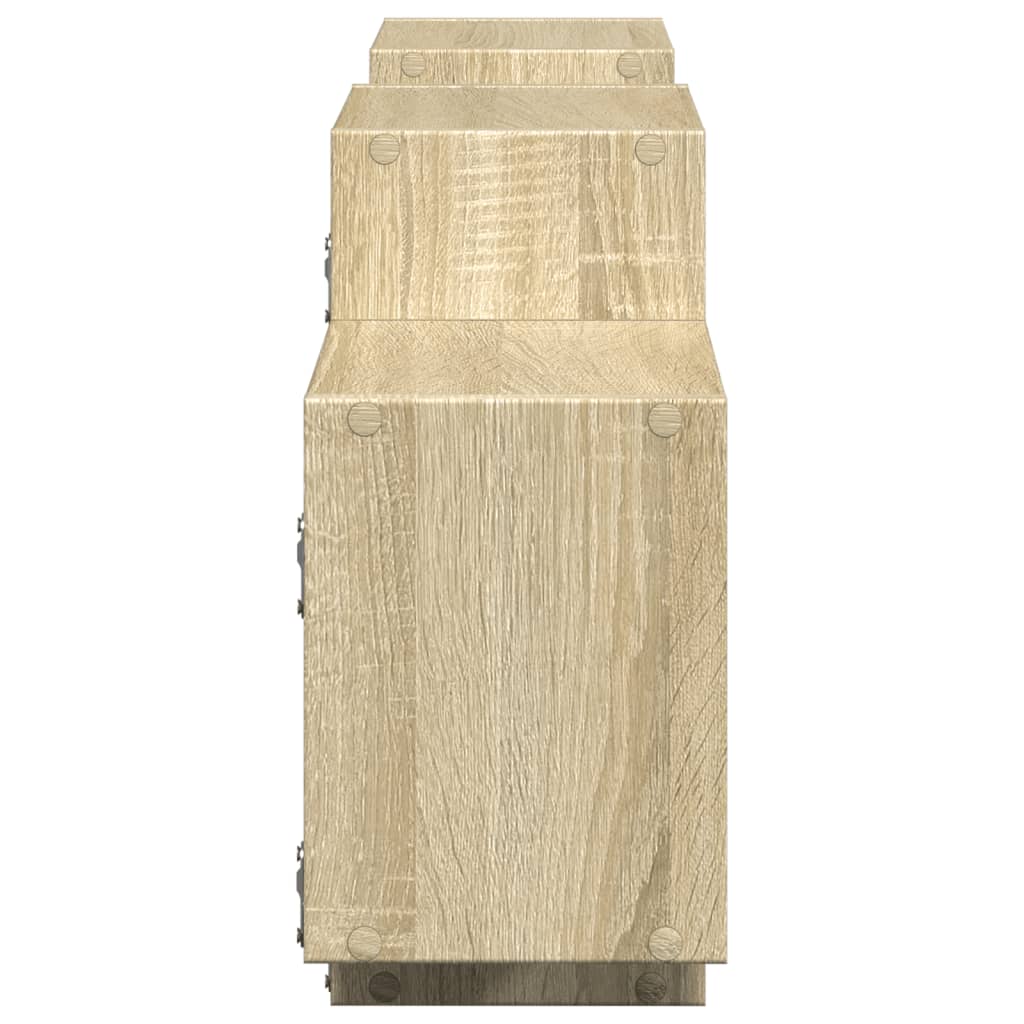 Sonoma tölgy színű szerelt fa fali polc 129 x 18 x 42 cm