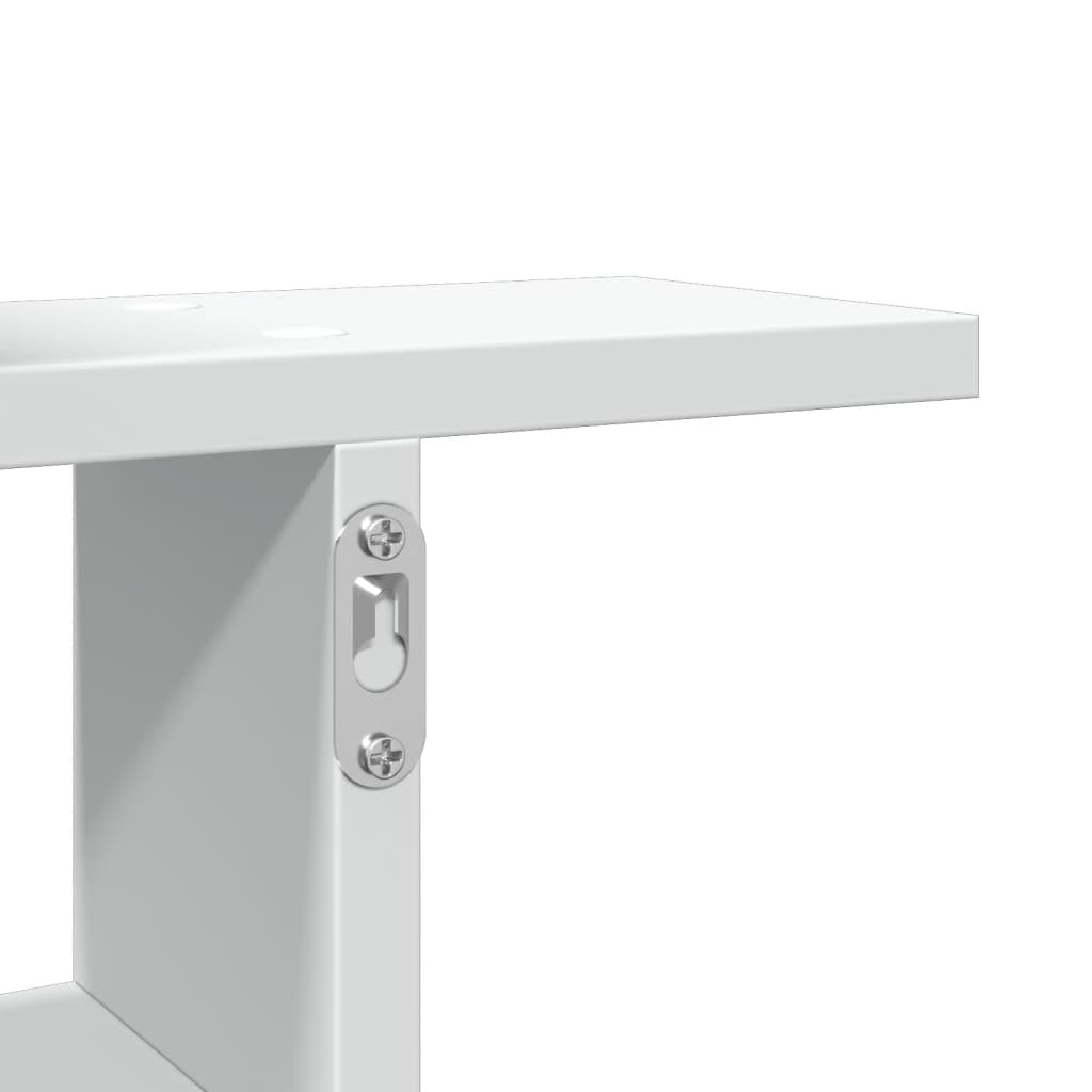 2 db fehér szerelt fa fali polc 38 x 12 x 38 cm