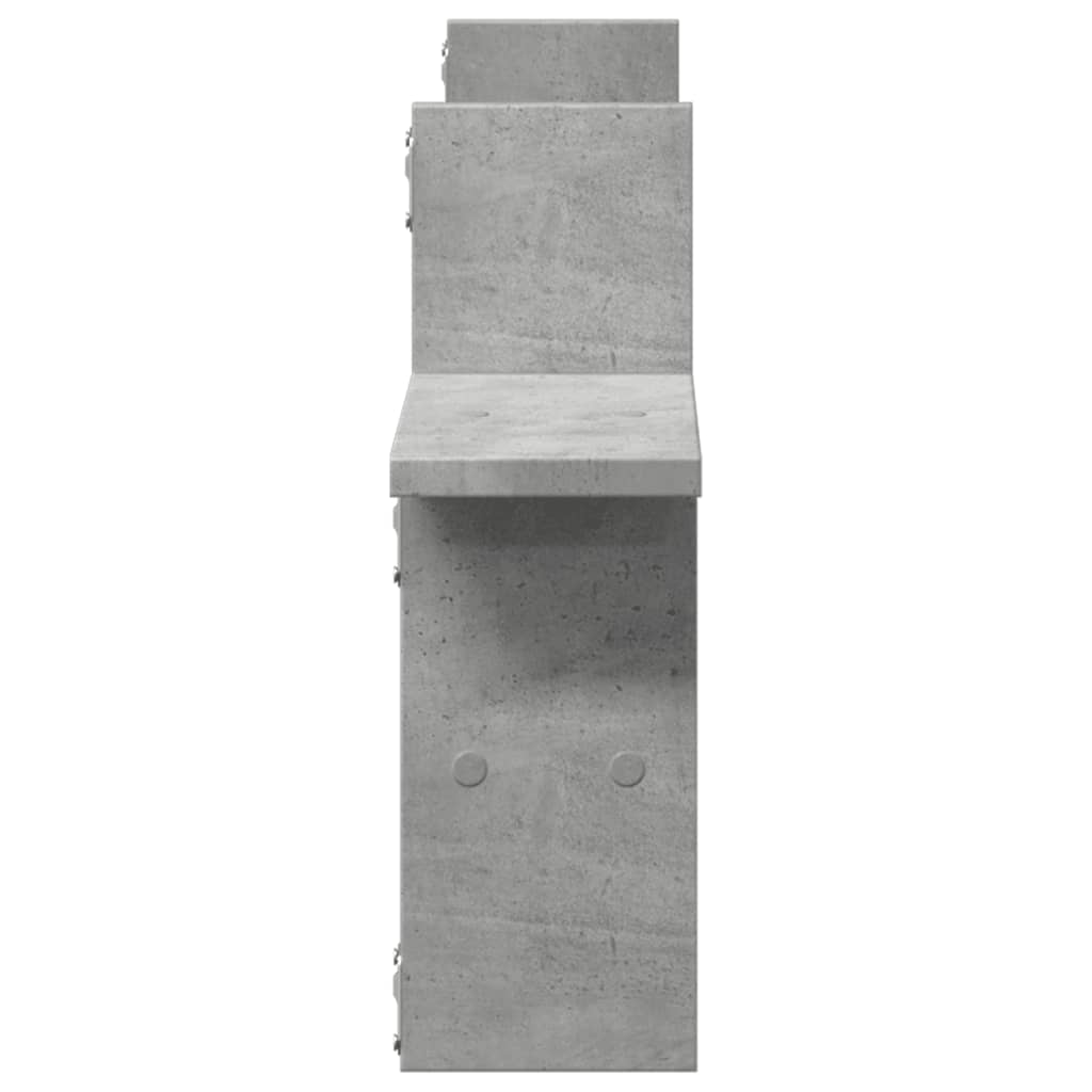 2 db betonszürke szerelt fa fali polc 38 x 12 x 38 cm 2 db betonszürke szerelt fa fali polc 38 x 12 x 38 cm
