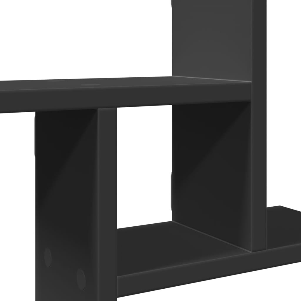 2 db fekete szerelt fa fali polc 50 x 12 x 50 cm 2 db fekete szerelt fa fali polc 50 x 12 x 50 cm