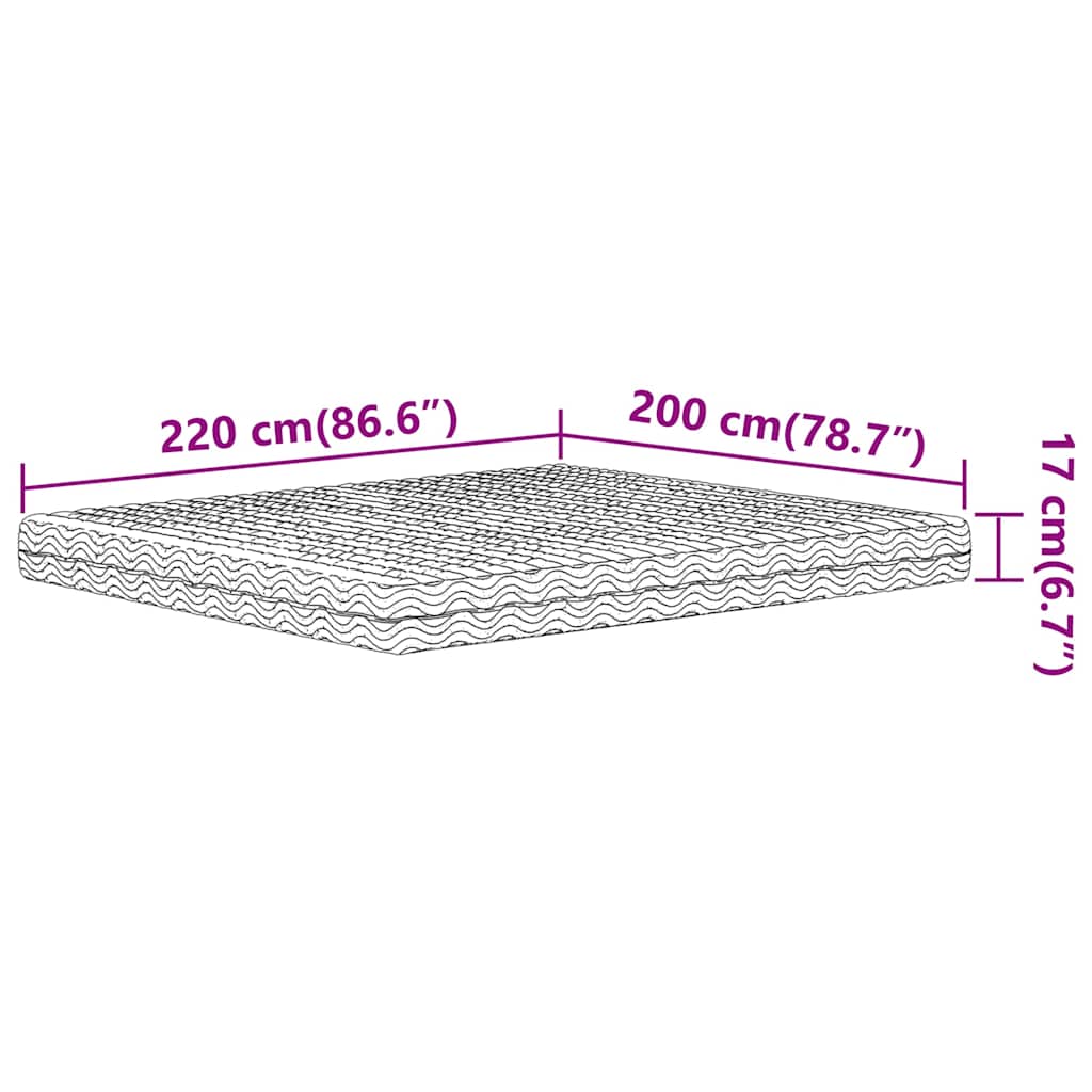 Fehér h2/h3 keménységű habmatrac 200 x 220 cm