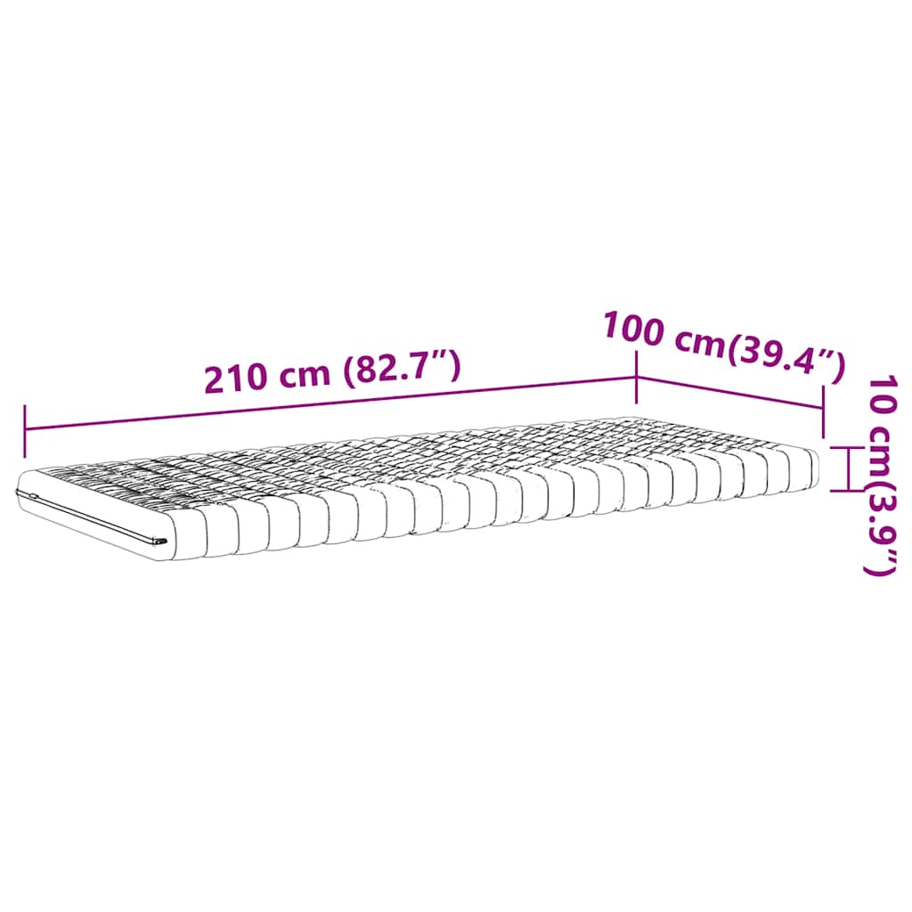 Fehér 7 zónás 20 ild keménységű habmatrac 100 x 210 cm