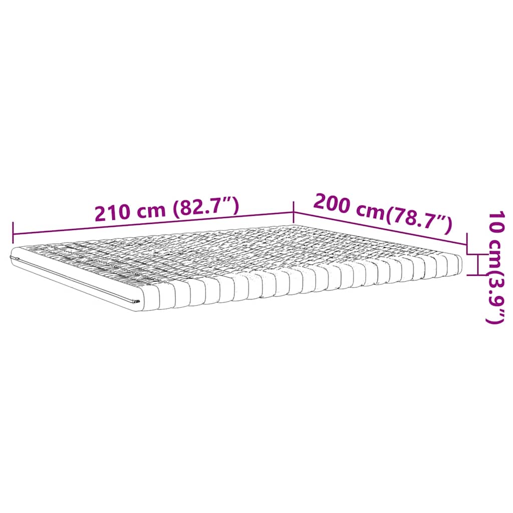 Fehér 7 zónás 20 ild keménységű habmatrac 200 x 210 cm