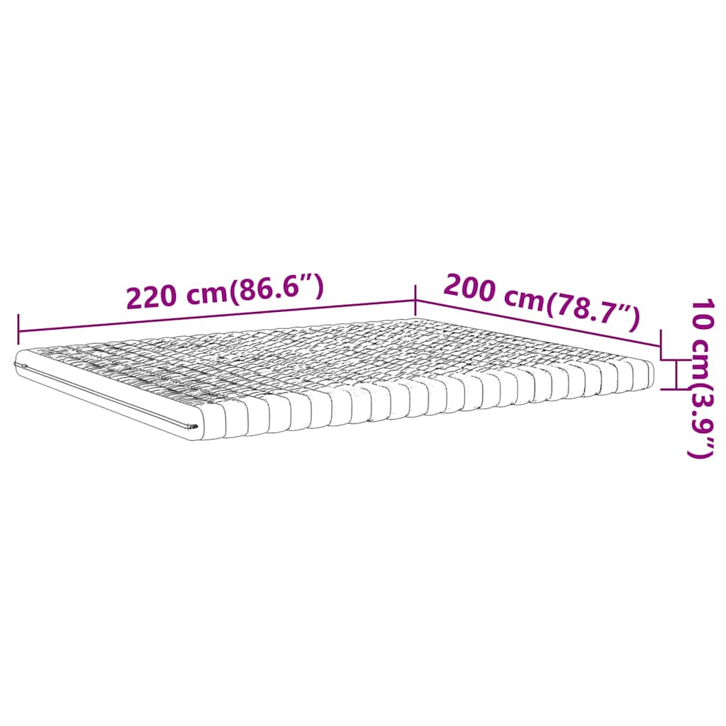 Fehér 7 zónás 20 ild keménységű habmatrac 200 x 220 cm
