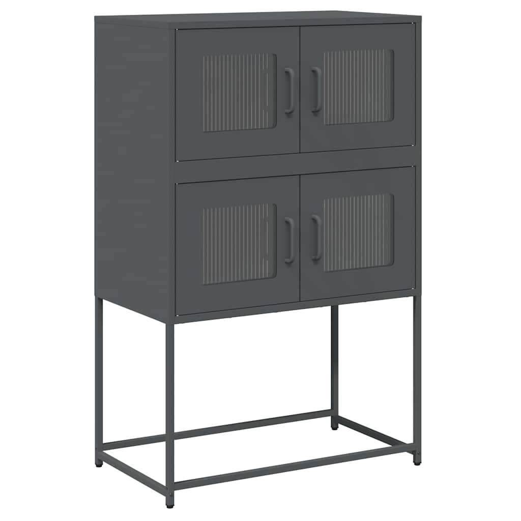 Highboard antracit 68x39x107 cm acél