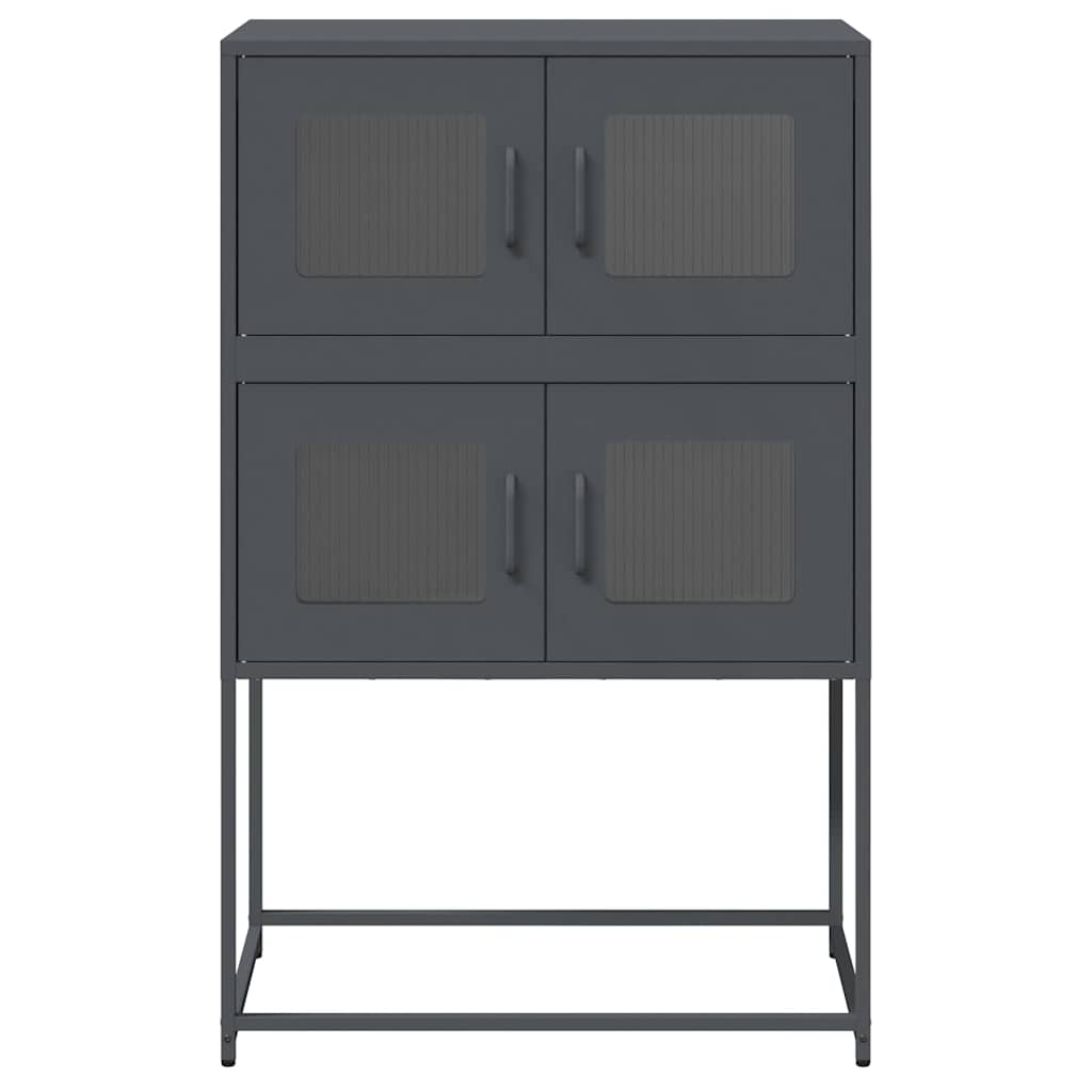Highboard antracit 68x39x107 cm acél