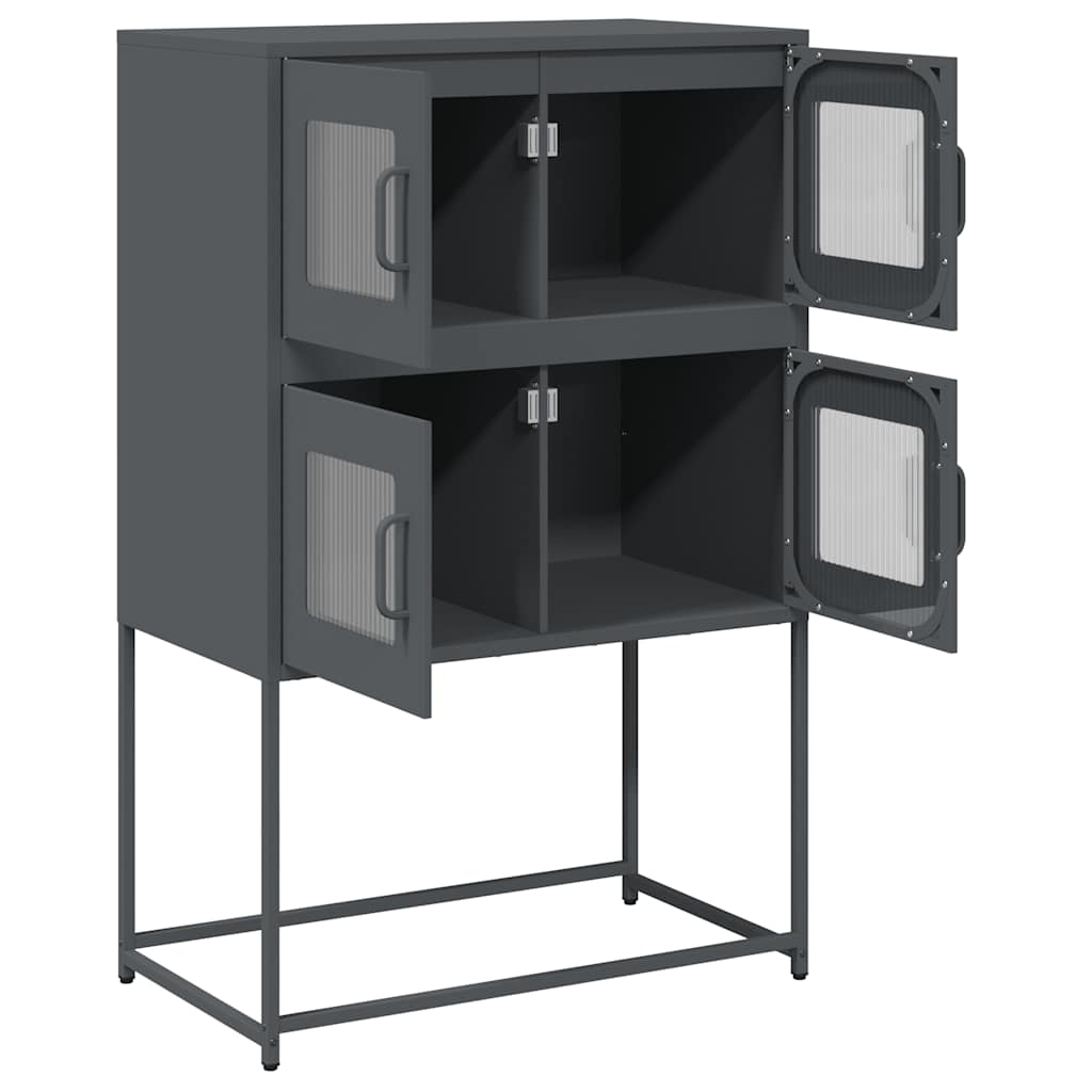 Highboard antracit 68x39x107 cm acél