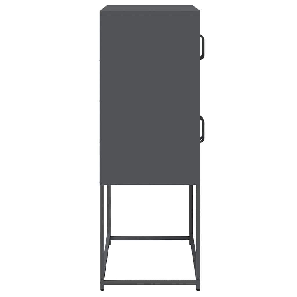 Highboard antracit 68x39x107 cm acél