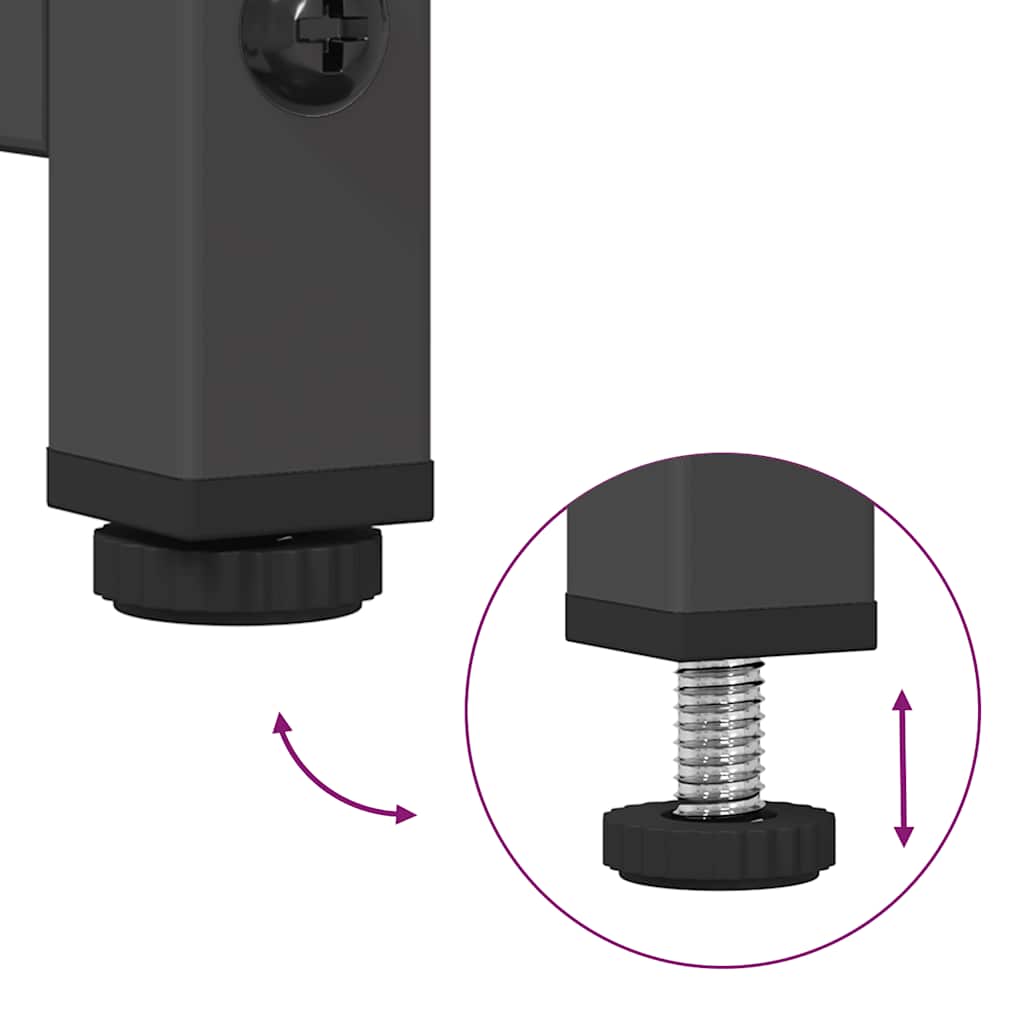 Magastábla fekete 68x39x123 cm acél