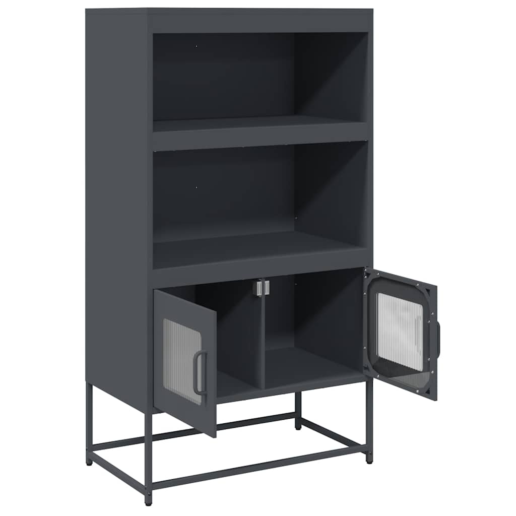 Highboard antracit 68x39x123 cm acél