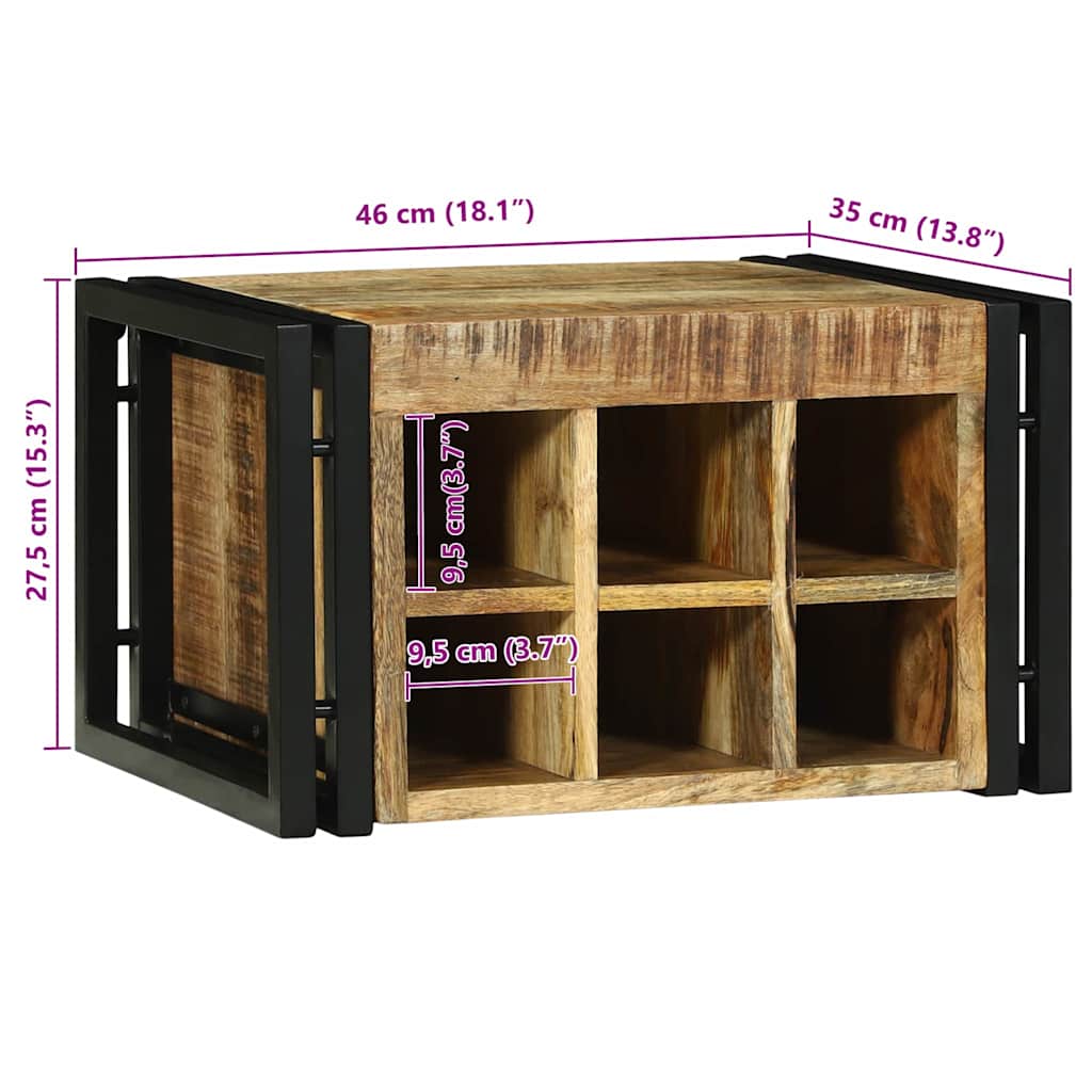 Borágas 2 pcs barna és fekete 46 x 35 x 27,5 cm tömör mangófát