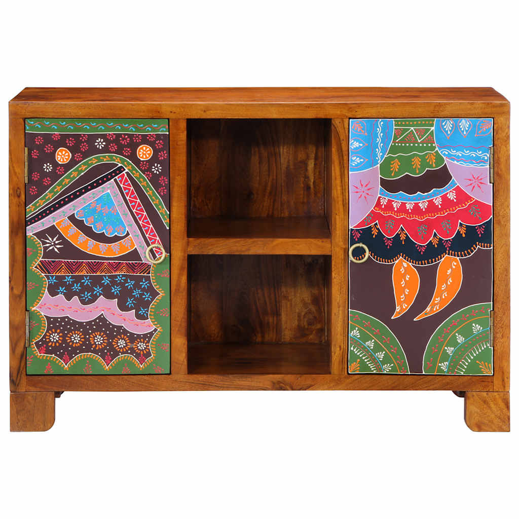 Tömörfa akácfa többszínű komód 90x35x60