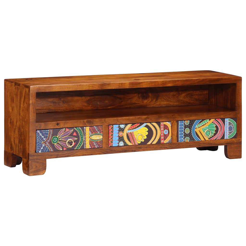 Tömör akácfa többszínű tv-szekrény 110x30x40