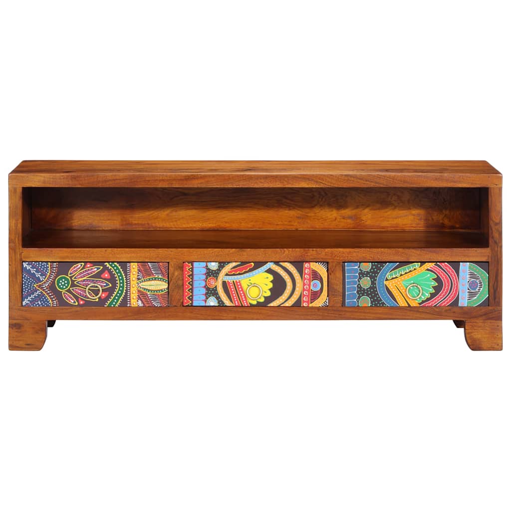 Tömör akácfa többszínű tv-szekrény 110x30x40