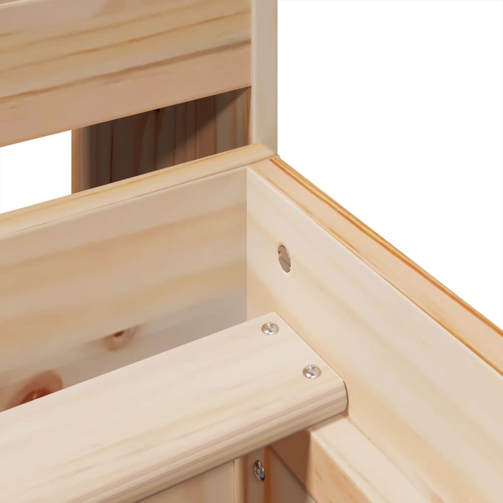 Tömör fenyőfa ágy matrac nélkül 140 x 200 cm